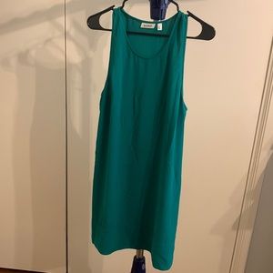 Green mini razor back dress